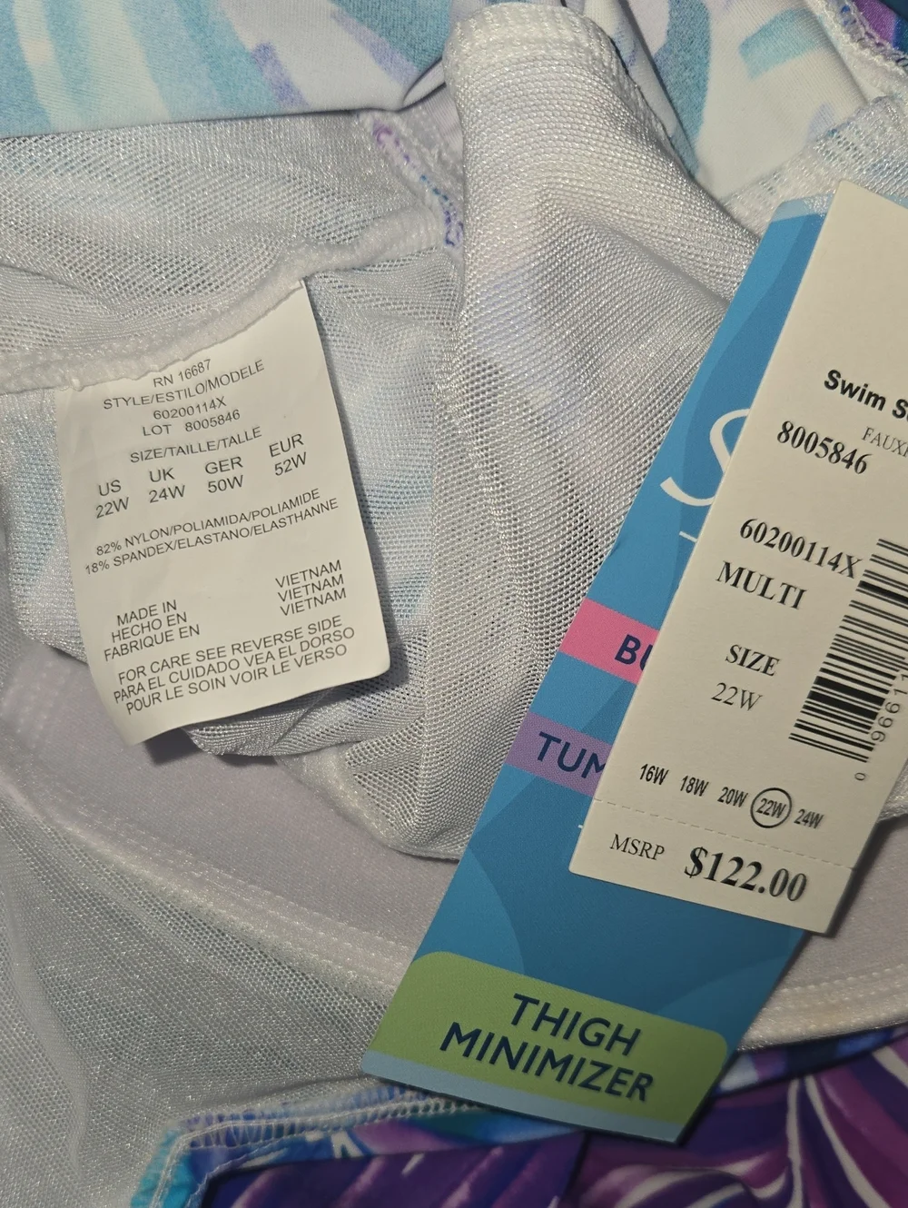 Swim Solutions Ruffle One-Piece Swimsuit Bust Support Tummy Control  NWT - Picture 6 of 7
